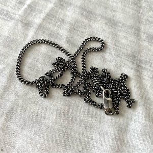 Sterling silver curb chain vintage oxidized